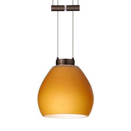 Besa Lighting Besa Pendant Tay Tay Bronze Amber Matte 1x50W Halogen 1XA-560580-BR